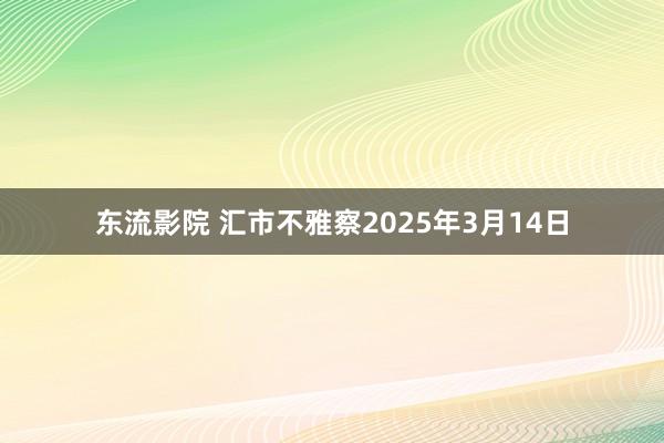 东流影院 汇市不雅察2025年3月14日